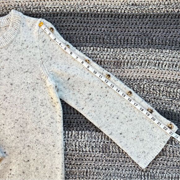 MADEWELL Donegal Button Bell Sleeve Sweater Dress Ivory Grey Size M - Picture 14 of 15